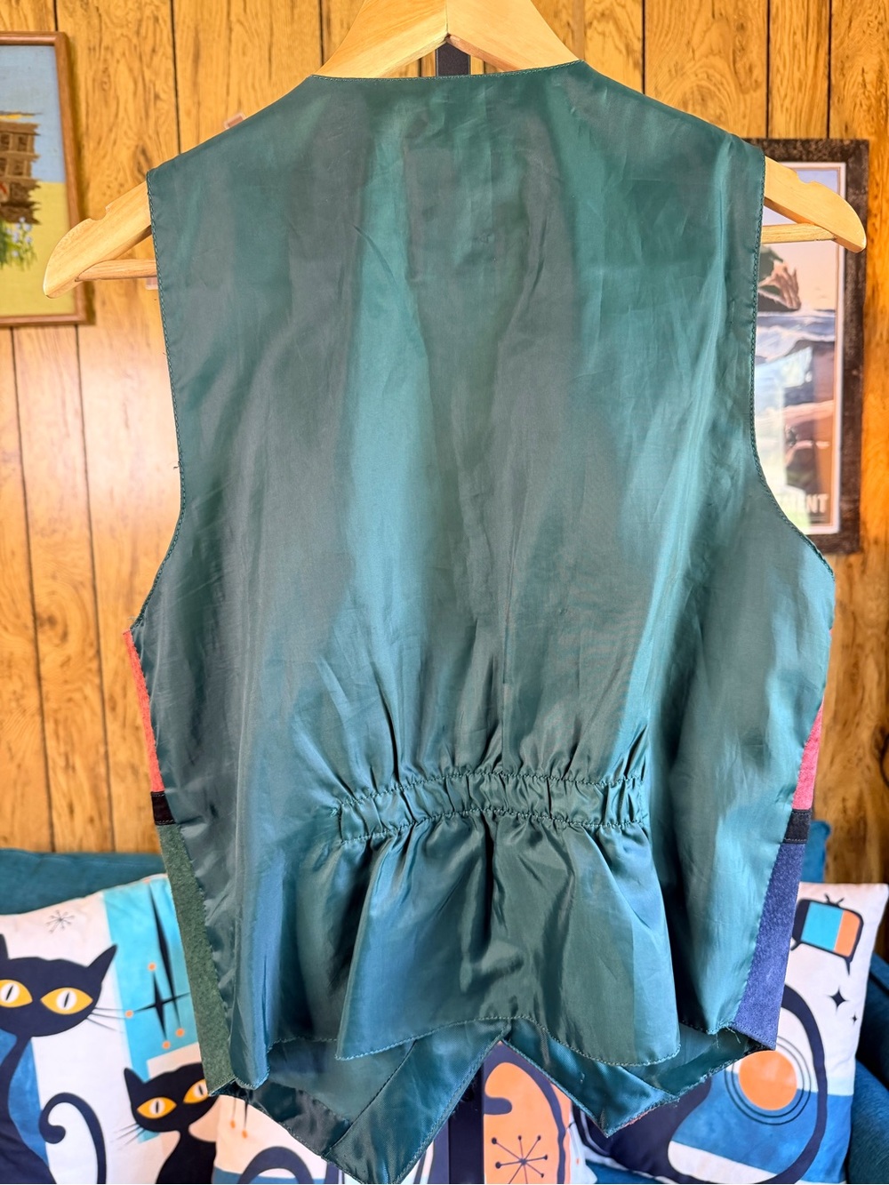 Vintage Northwest Territory Multicolor Suede Leather Patchwork Vest - Picture 10 of 10